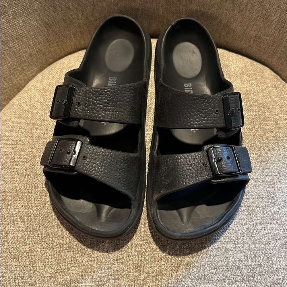 Black Double Strap Sandals